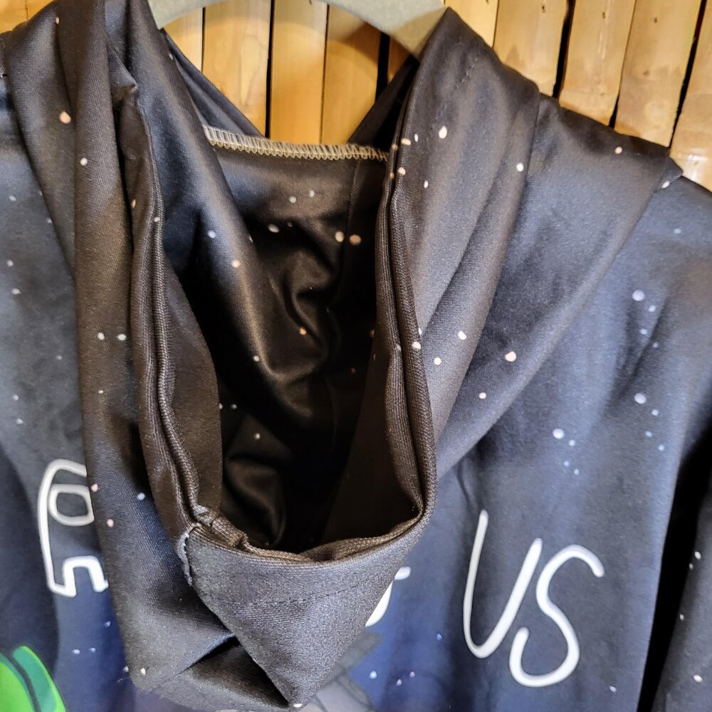 Among Us Kid's Hoodie Sweatshirt Medium Black Space NEW - Picture 4 of 7